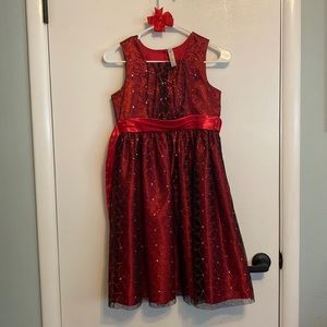 Red Sparkly Girls Party Dress - size 12